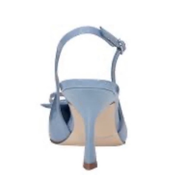 Marc Fisher RAYMA Pump Slingback Heels Patent 10M NWT Light Blue BOW $99 NIB - Picture 3 of 10